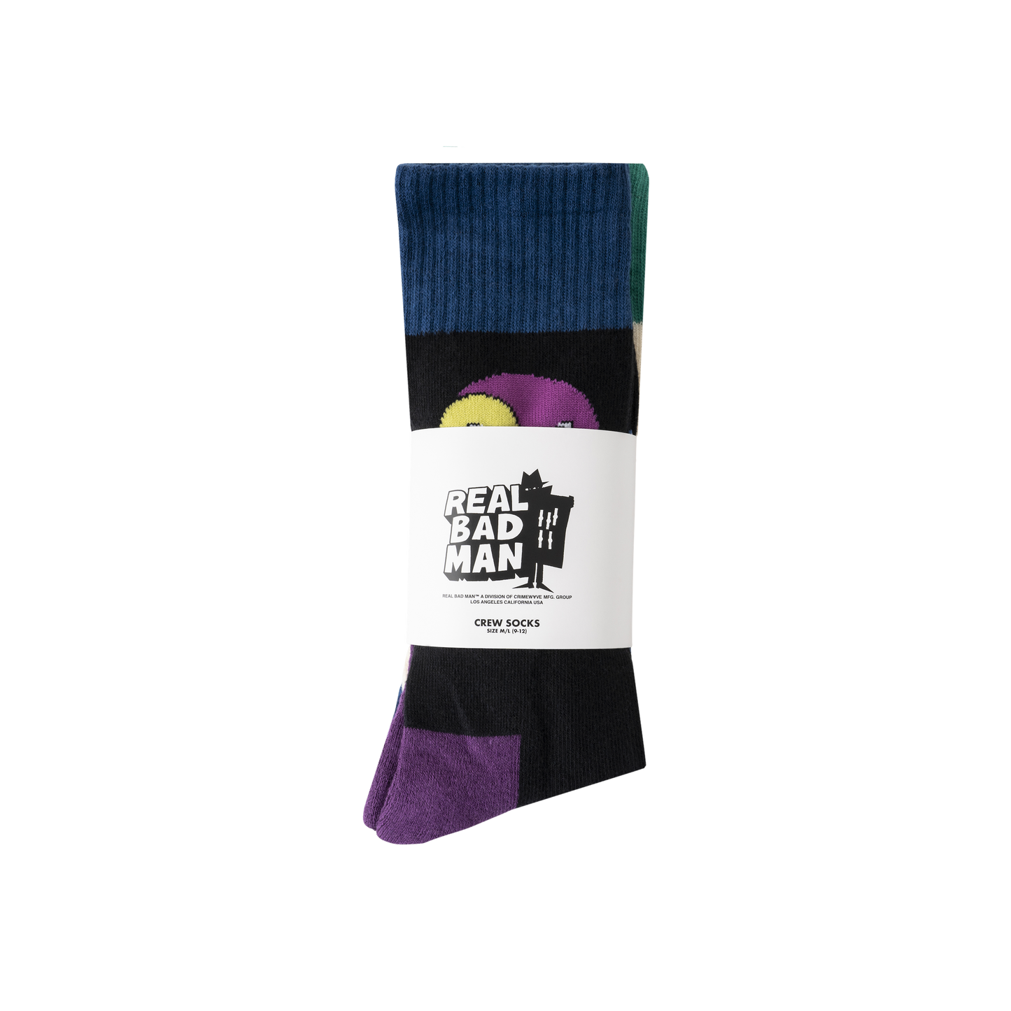 Real Bad Man 3 Way Socks 2 Pack - White Black