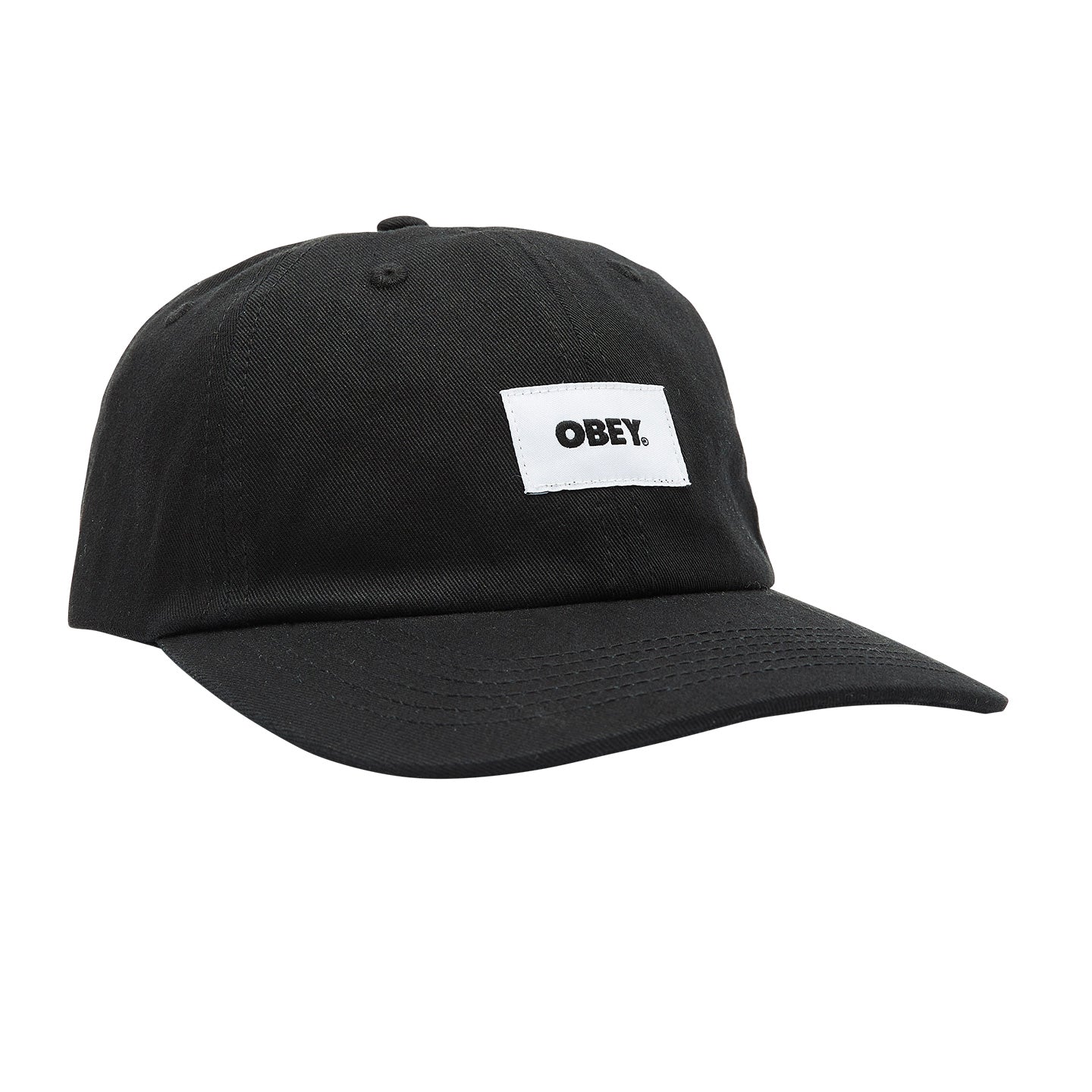 OBEY Bold Label Organic 6 Panel Strapback - Black