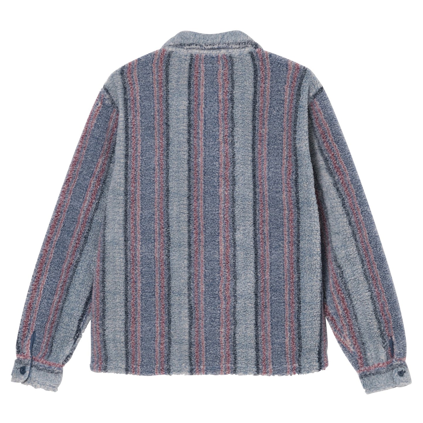 Stüssy Stripe Sherpa Shirt - Blue
