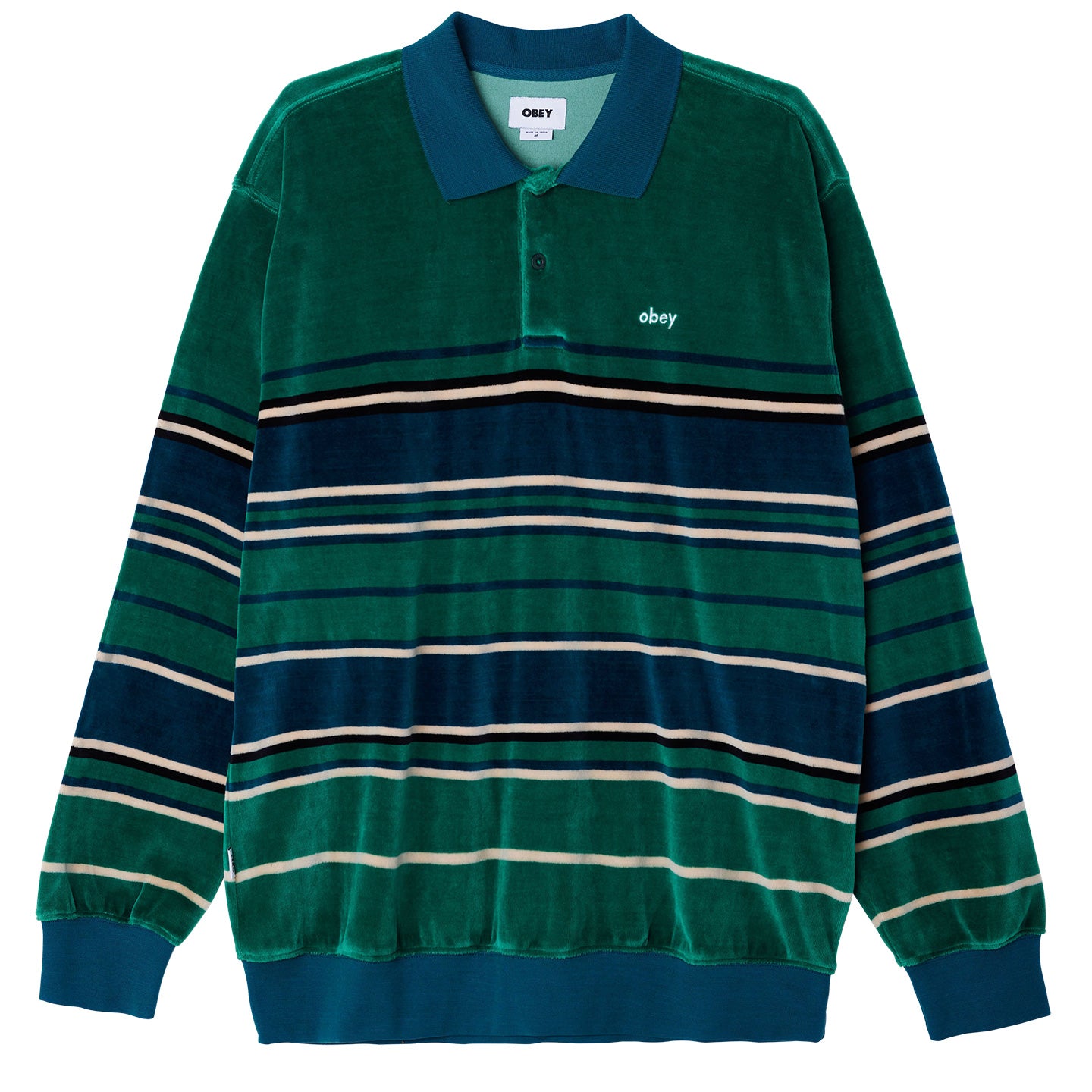 OBEY Clifton Velour Polo - Ivy Multi