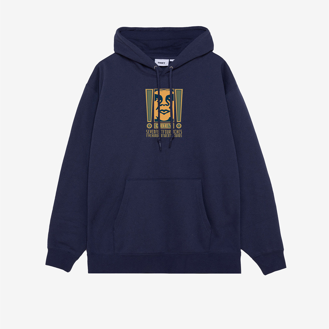 Obey Double Exclamation Hoodie - Academy Navy