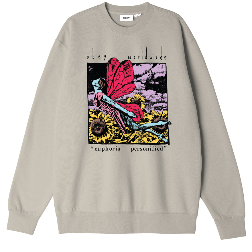 OBEY Euphoria Personified Sweatshirt - Silver Grey