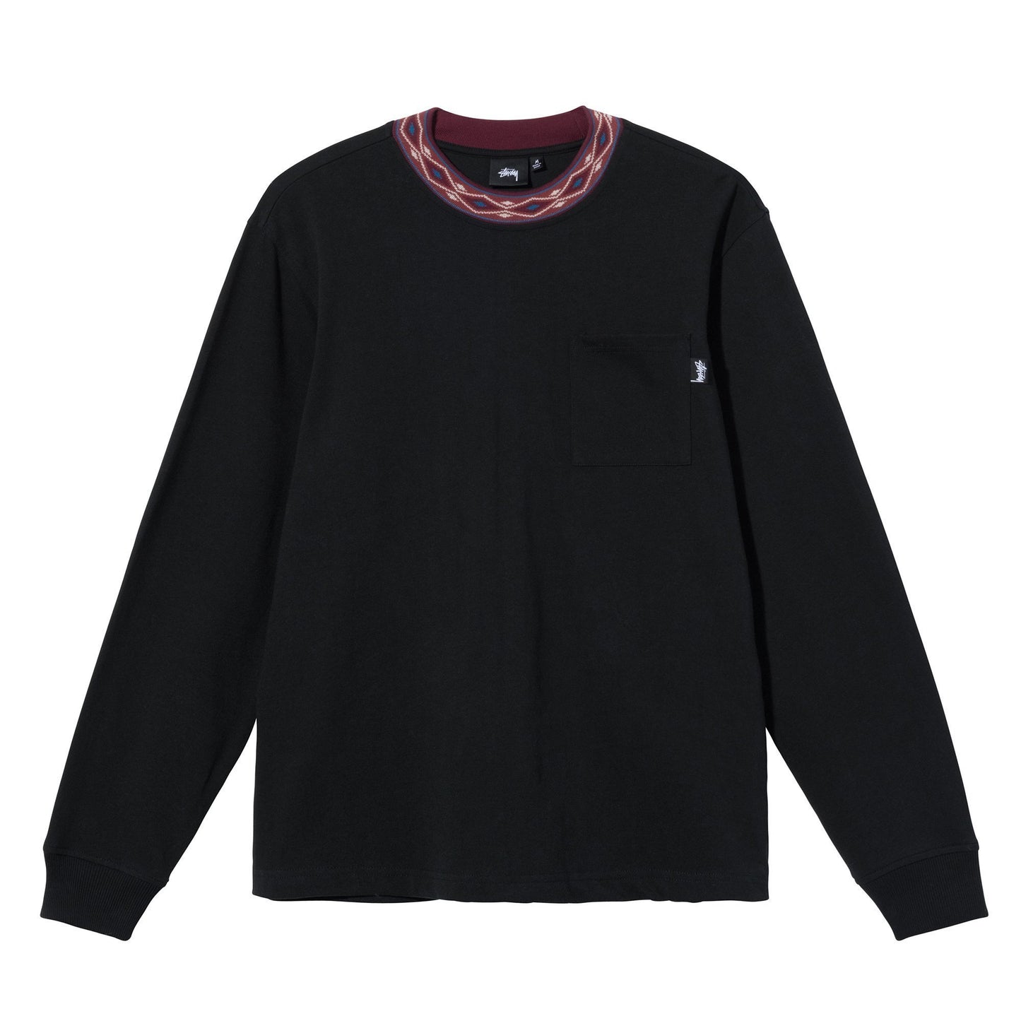 Stüssy Jacquard Mock Neck Crew - Black
