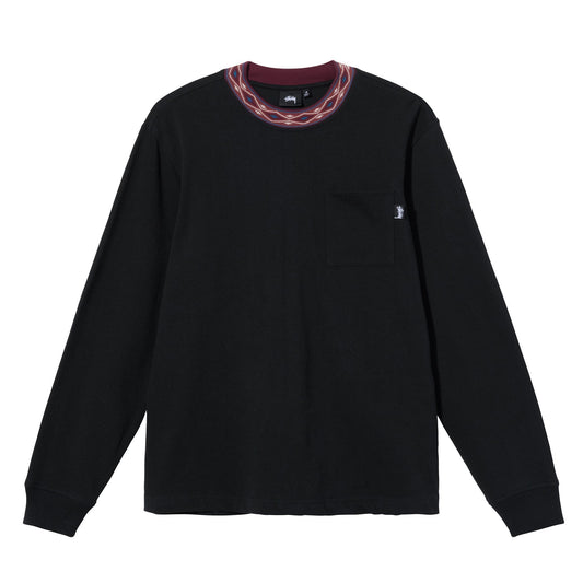 Stüssy Jacquard Mock Neck Crew - Black