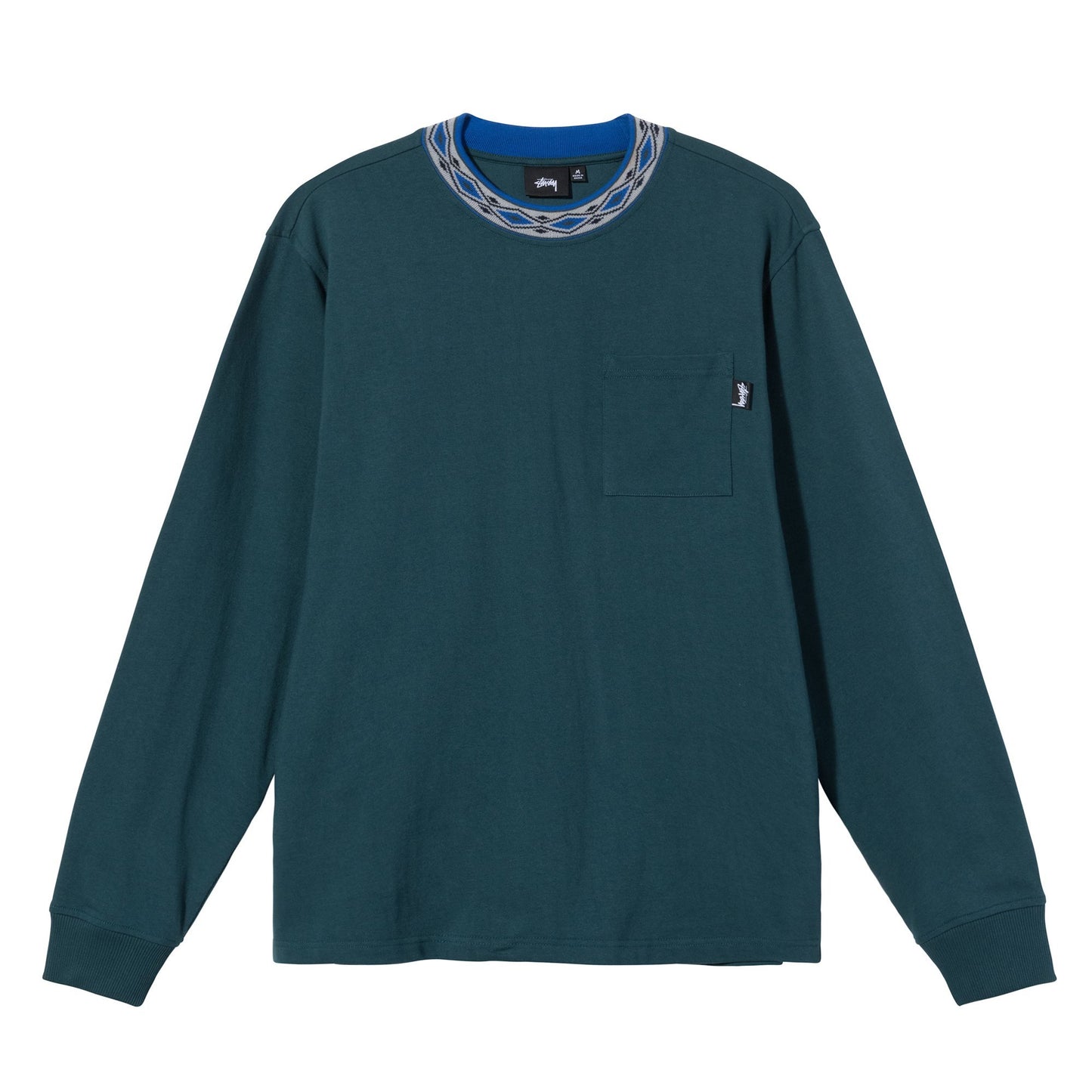 Stüssy Jacquard Mock Neck Crew - Teal