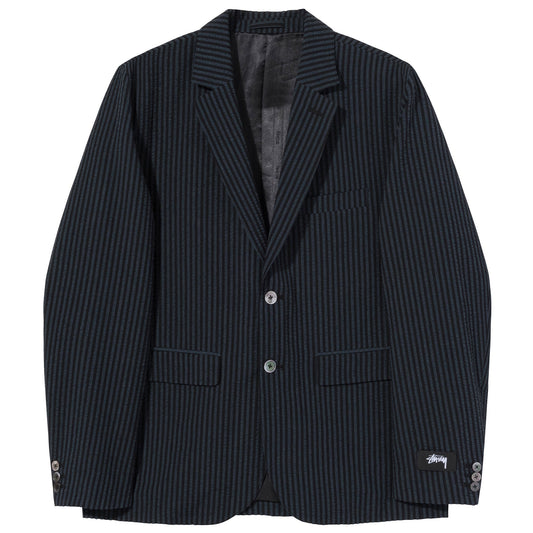 Stüssy Stripe Seersucker Sport Coat - Blue