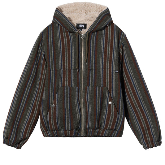 Stüssy Wool Stripe Work Jacket - Olive