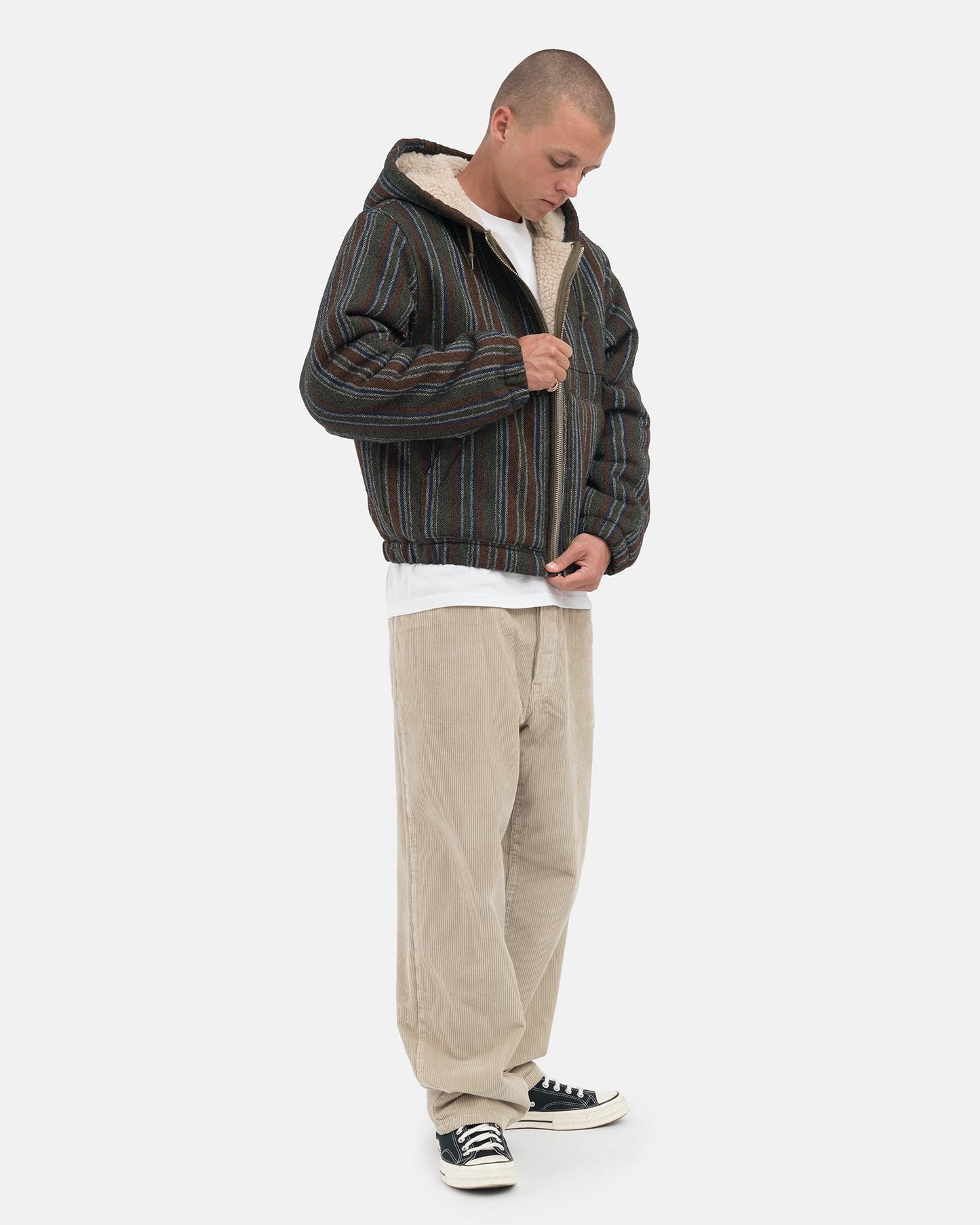 Stüssy Wool Stripe Work Jacket - Olive
