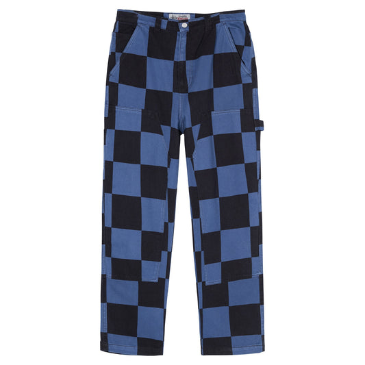 Stüssy Big Ol' Check Work Pant - Navy