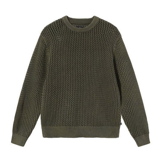 Stüssy Pigment Dyed Loose Gauge Sweater - Dark Olive