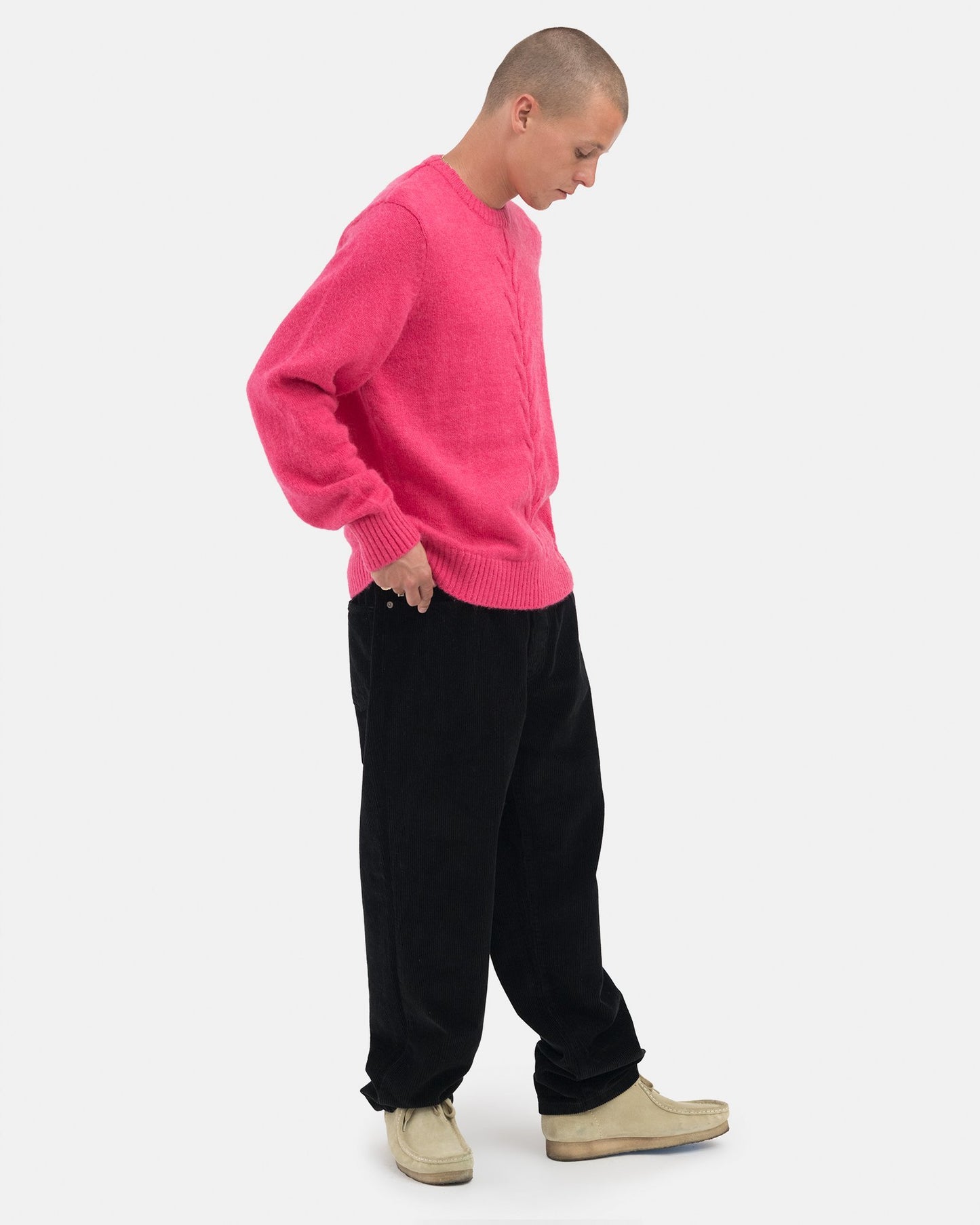 Stüssy Double Cable Sweater - Pink