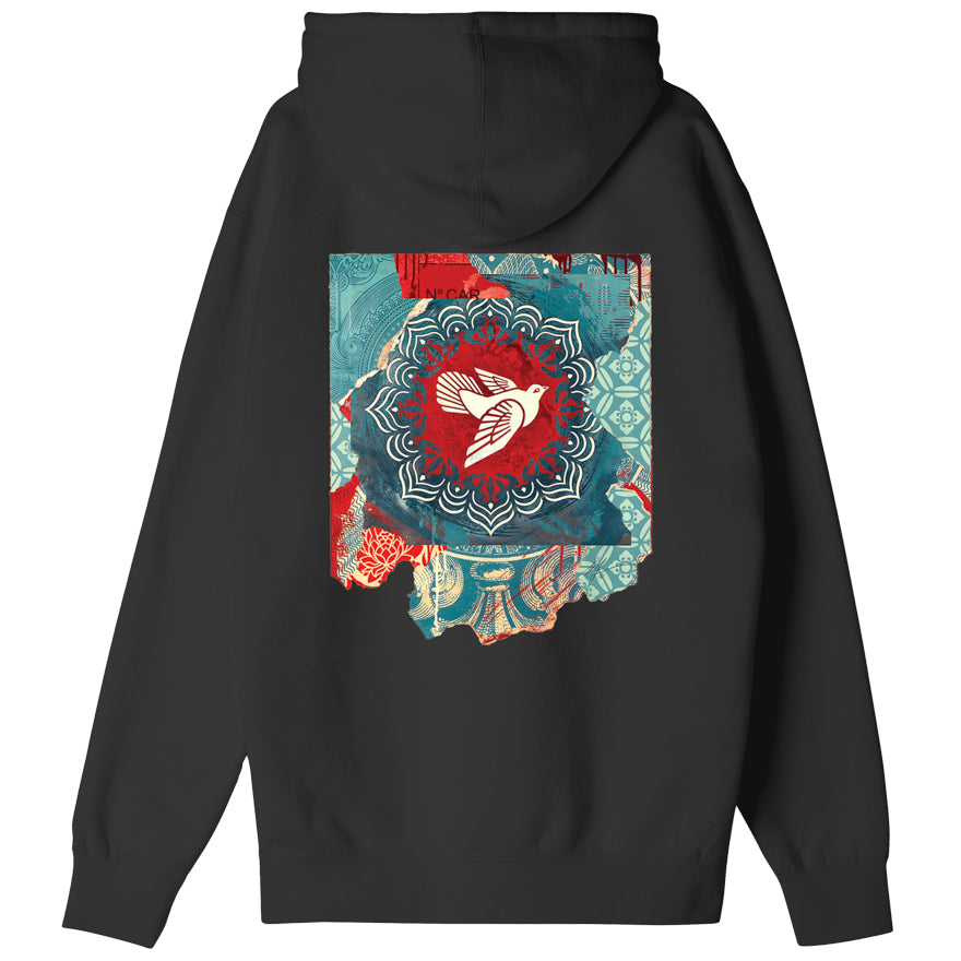 OBEY Peace Dove Blue Hoodie - Black