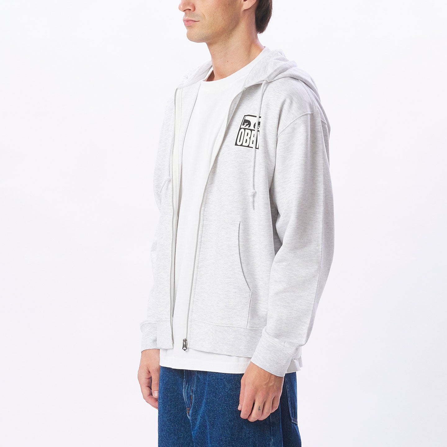 OBEY Eyes Icon 2 Zip Hoodie - Ash Grey