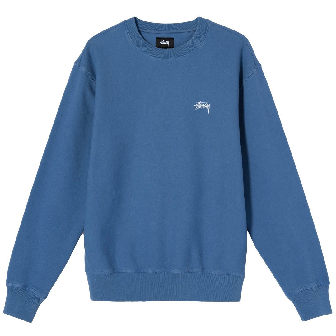 Stüssy Stock Logo Crew Sweatshirt - Blue