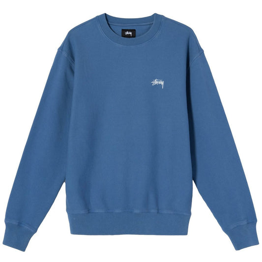 Stüssy Stock Logo Crew Sweatshirt - Blue