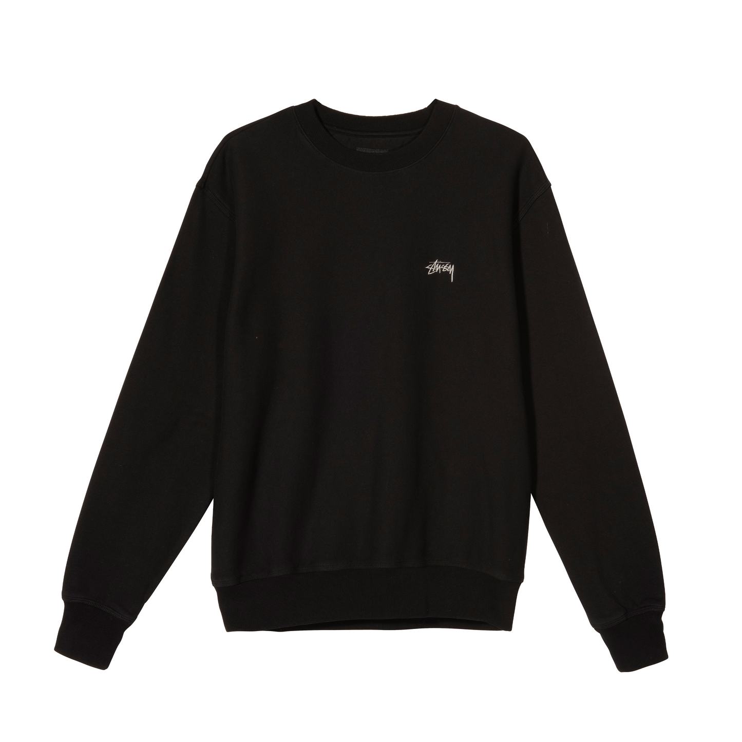 Stüssy Stock Logo Crew Sweatshirt - Black