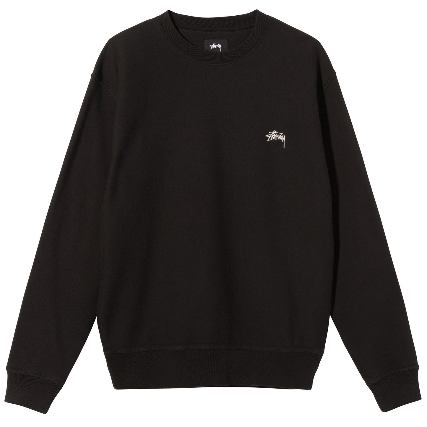Stüssy Stock Logo Crew Sweatshirt - Black