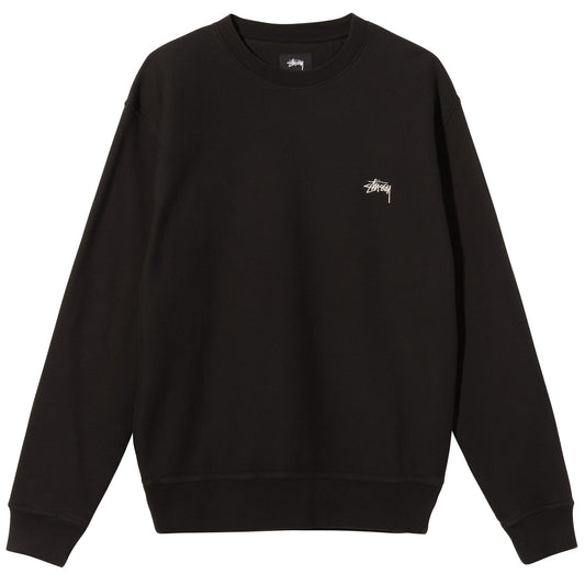 Stüssy Stock Logo Crew Sweatshirt - Black