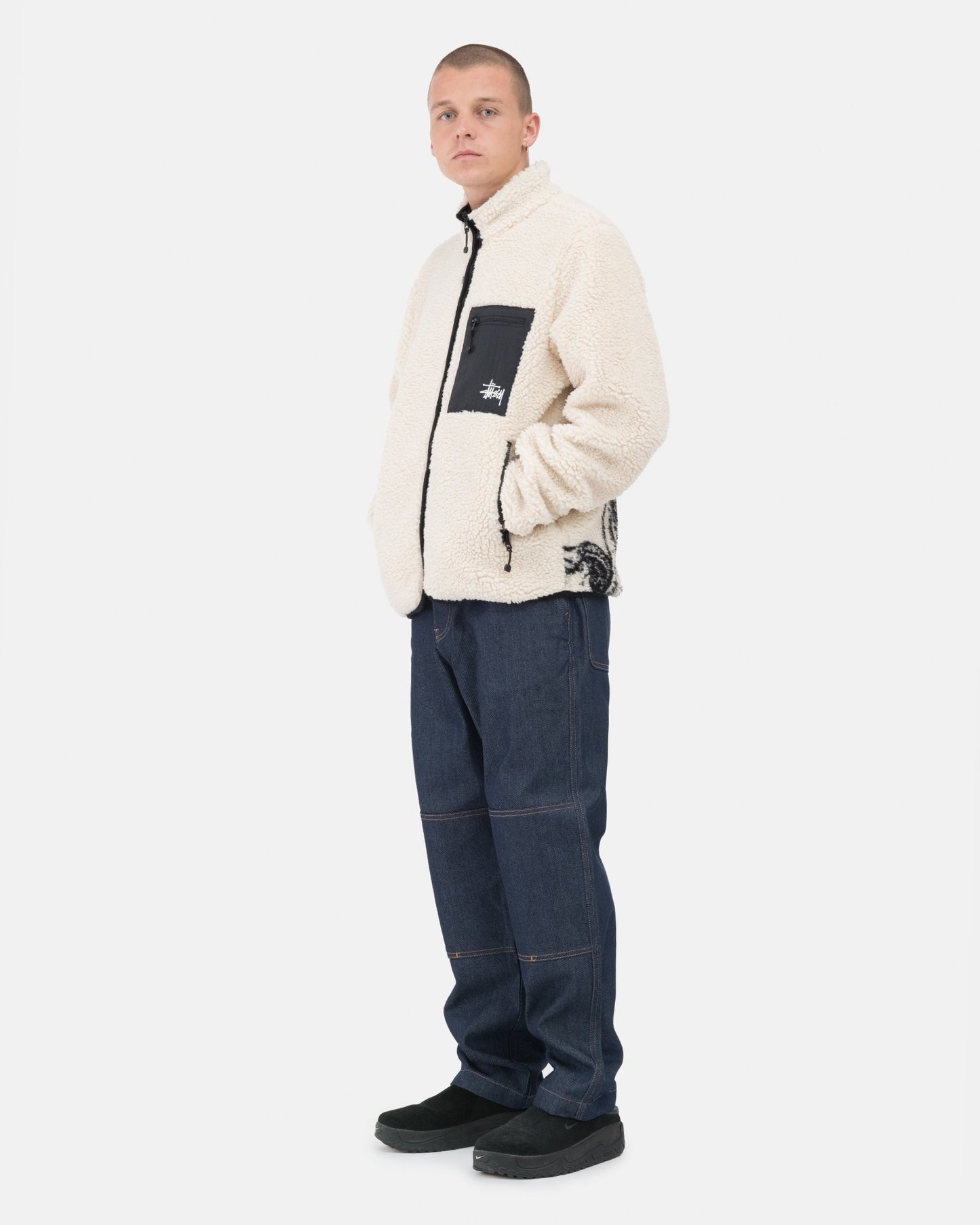 Stüssy Venus Jacquard Sherpa Jacket - Natural