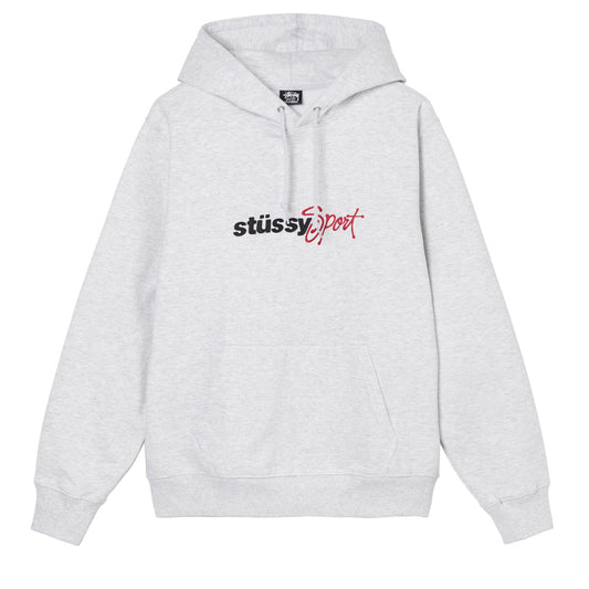 Stüssy Sport Embroidered Hoodie - Ash Heather