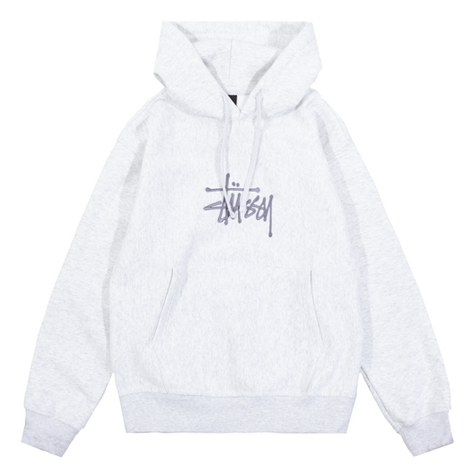 Stüssy Stock Logo Hoodie - Ash Heather