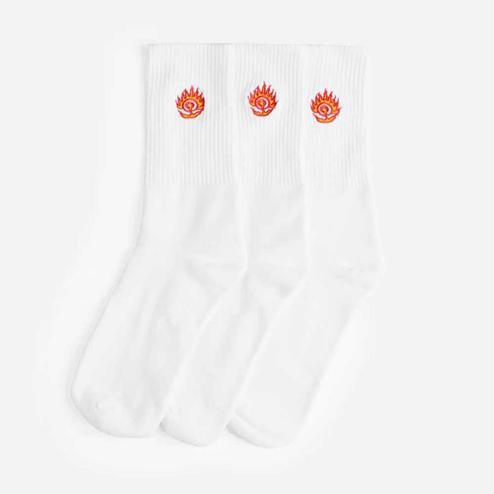 Maharishi Micro Dragon Sport Sock 3pk - White