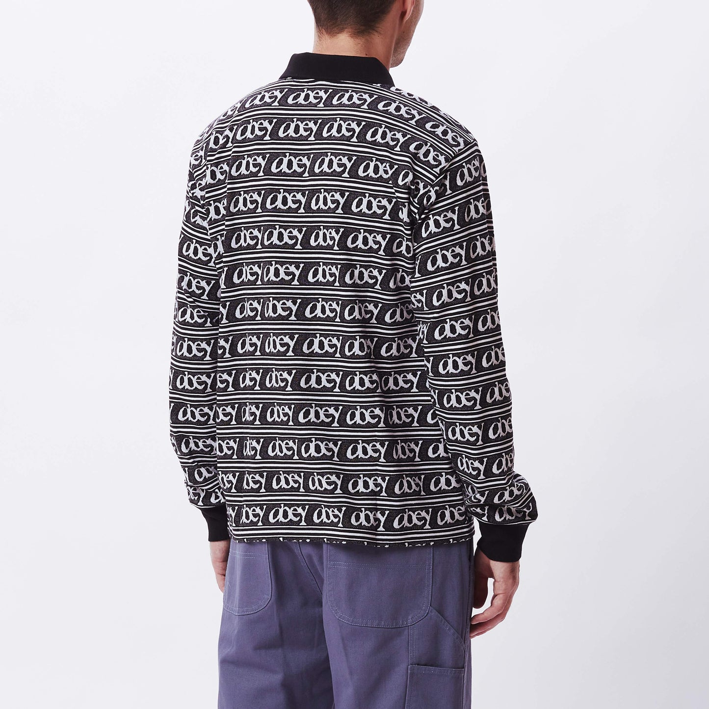OBEY Werner Jacquard LS Polo - Copper Coin