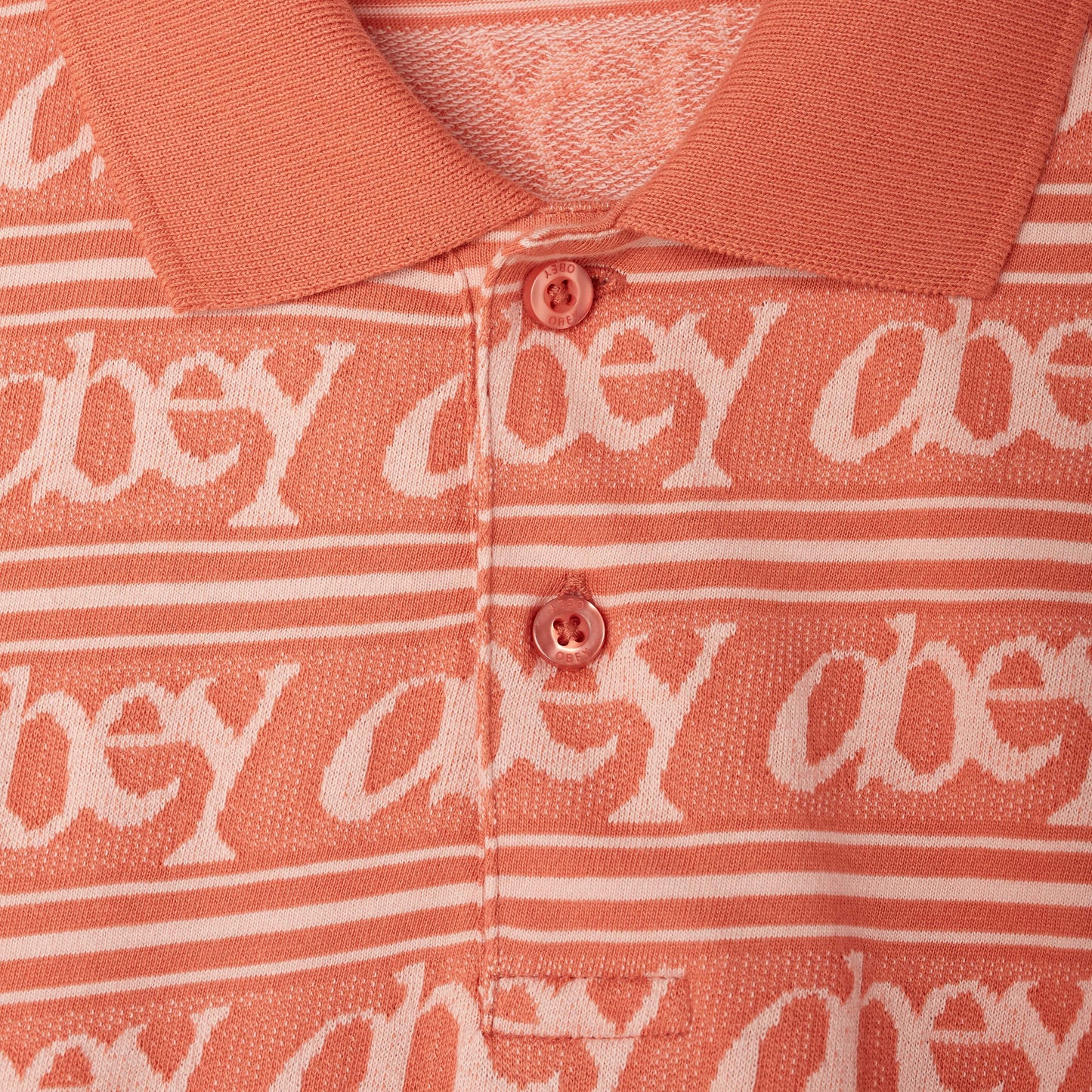 OBEY Werner Jacquard LS Polo - Copper Coin