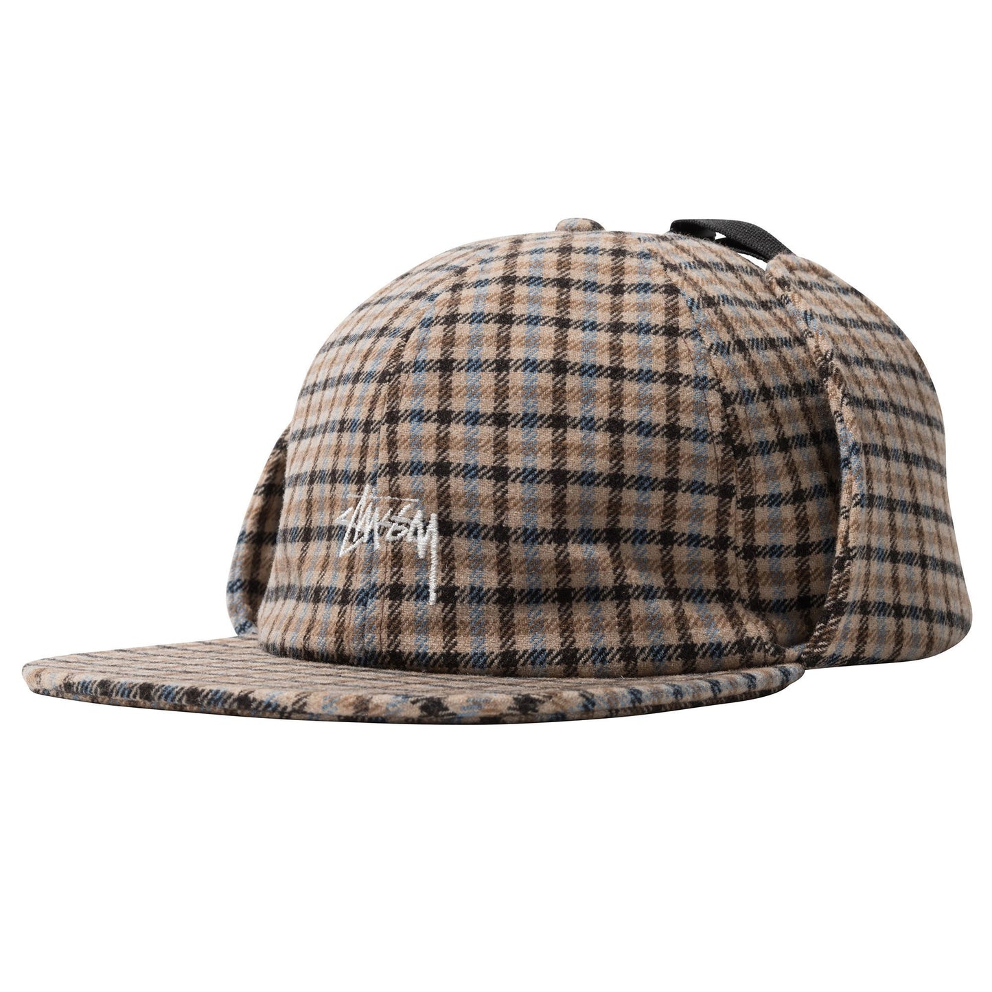 Stüssy Wool Plaid Flap Cap - Brown