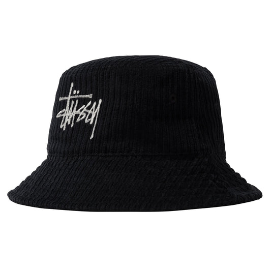 Stüssy Corduroy Big Basic Bucket Hat - Black