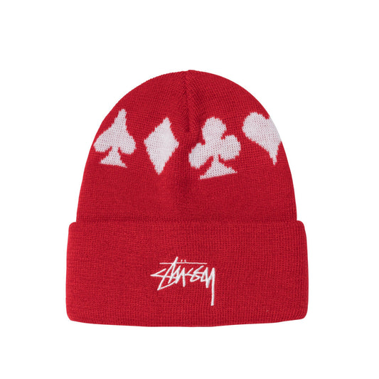 Stüssy Full Suit Jacquard Cuff Beanie - Red