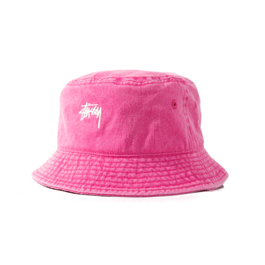 Stüssy Washed Stock Bucket Hat - Magenta