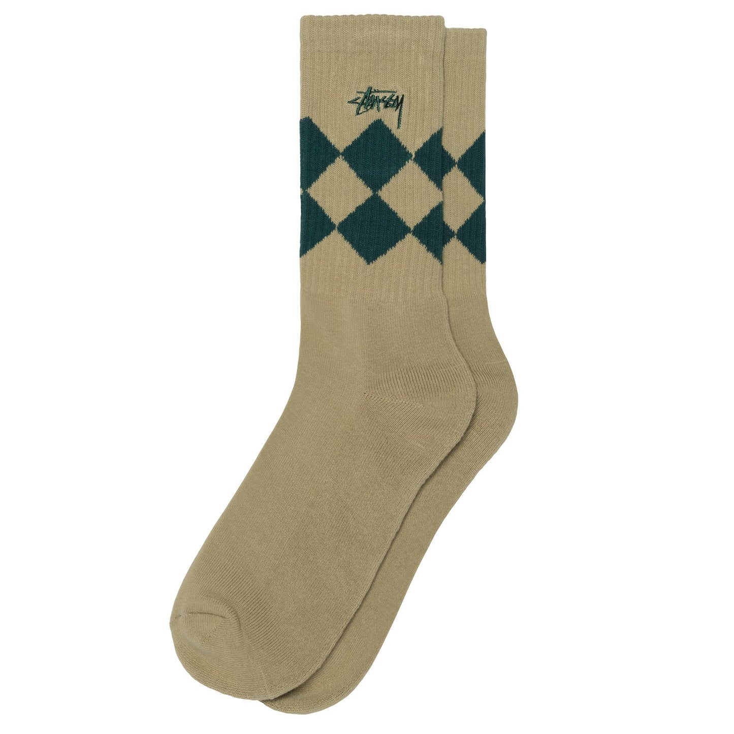 Stüssy Argyle Jacquard Crew Socks - Beige