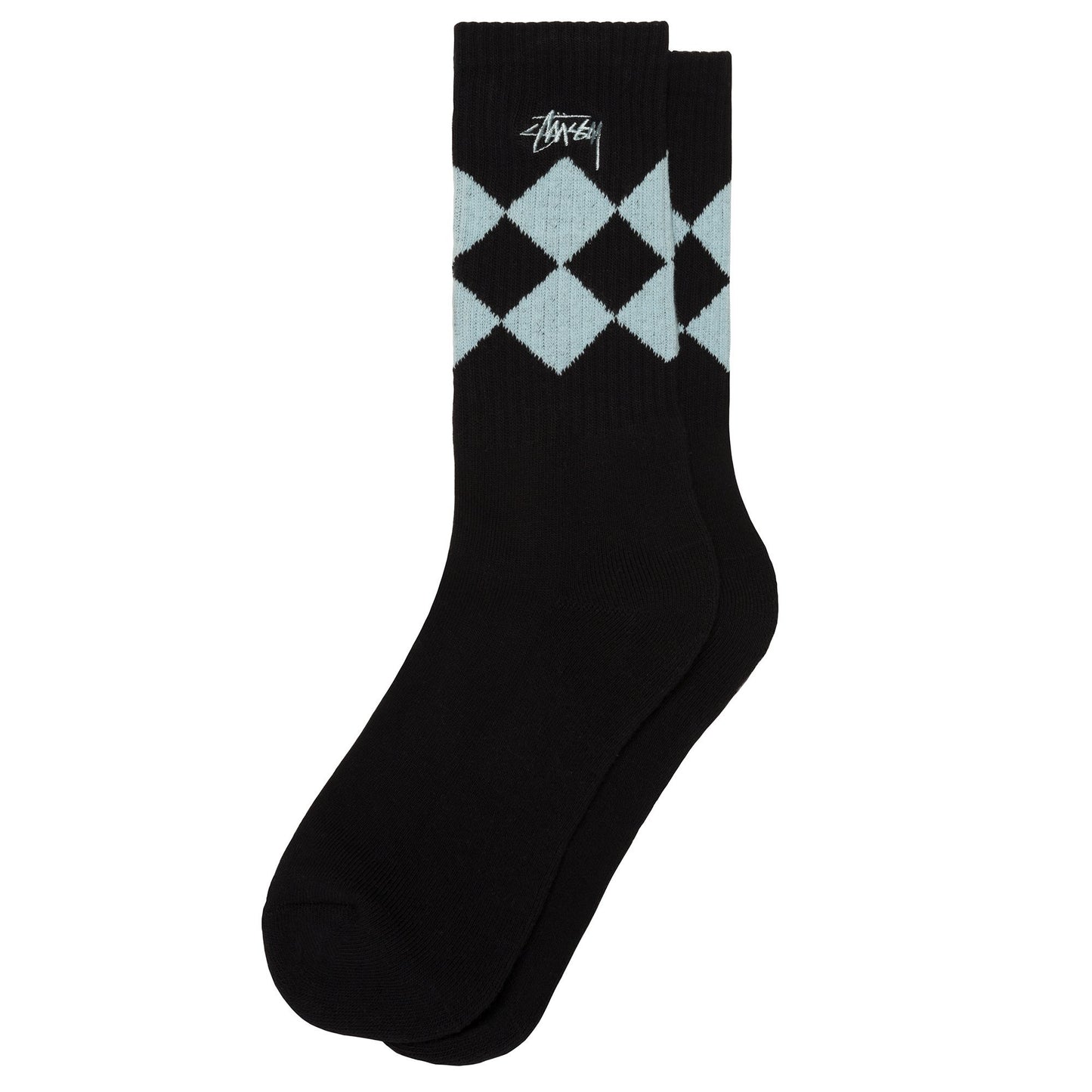 Stüssy Argyle Jacquard Crew Socks - Black