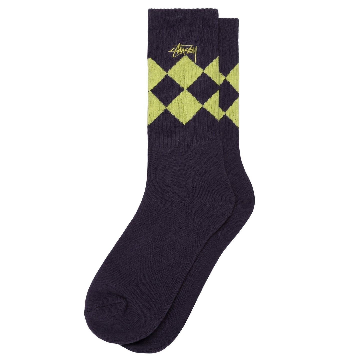 Stüssy Argyle Jacquard Crew Socks - Purple