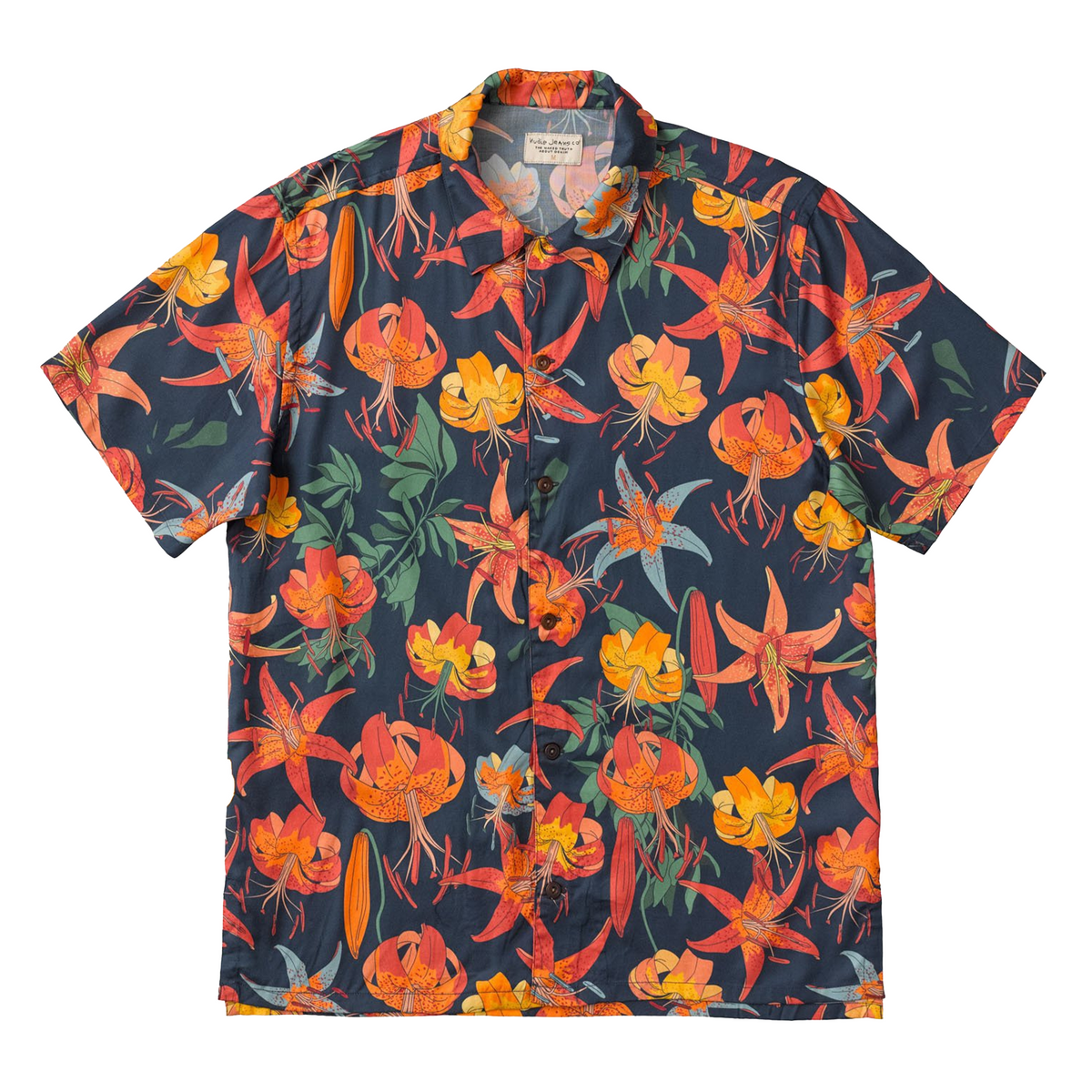 Nudie Jeans Co. Arvid Lillies Shirt - Deep Blue