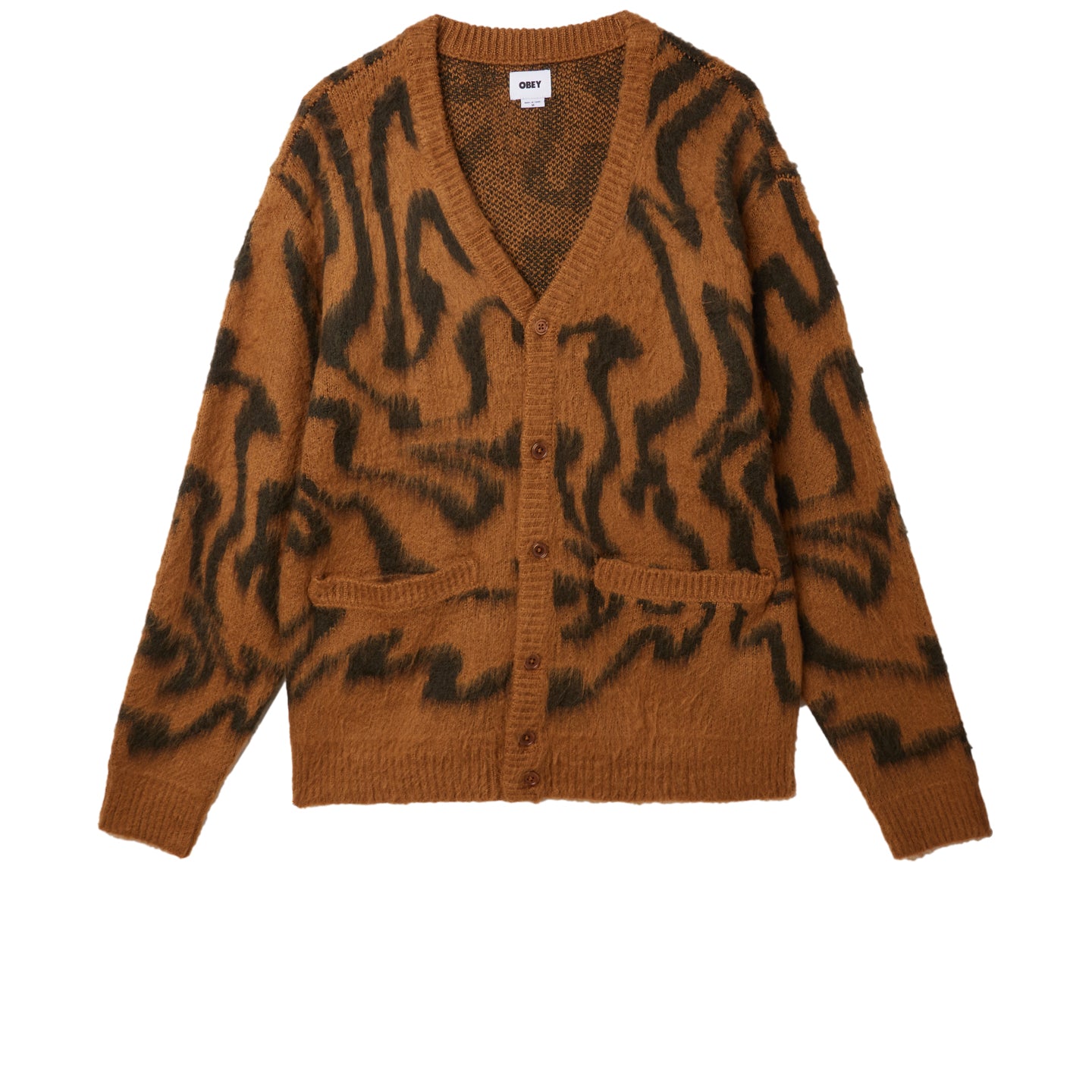 Obey Pally Cardigan - Catechu Wood Multi