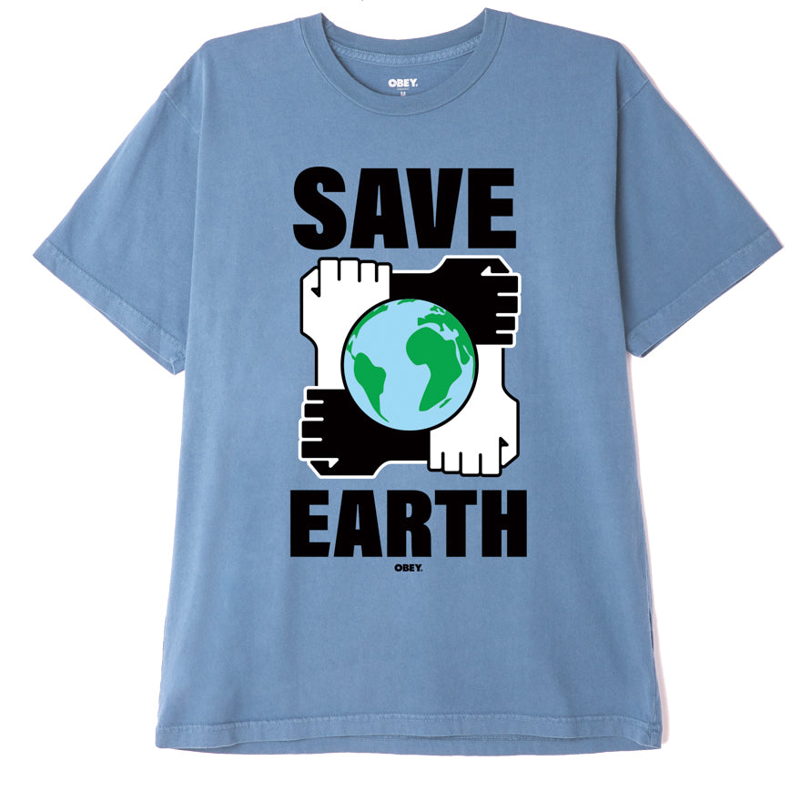 OBEY Save Earth T-Shirt - Iris Flower