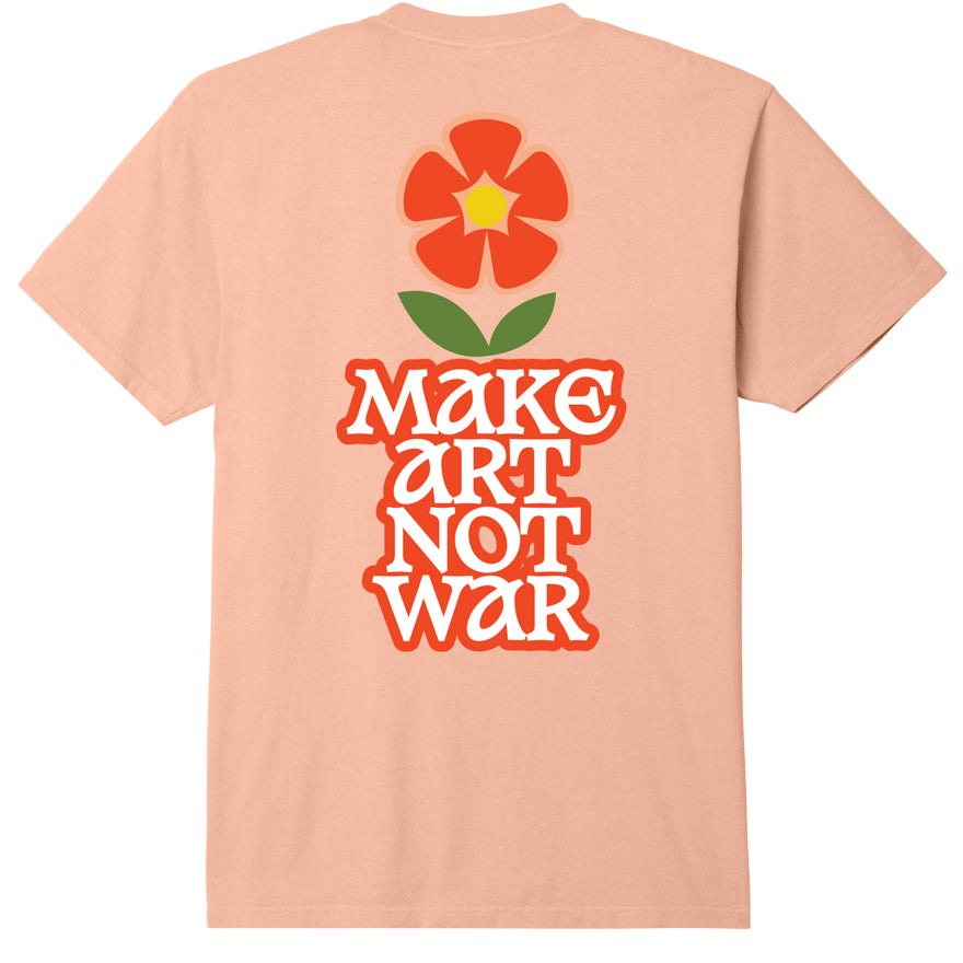 OBEY Make Art Not War Flower Tee - Pigment Peach Parfait