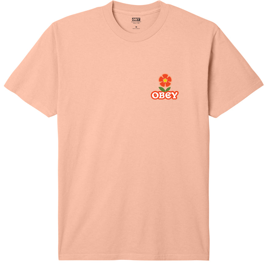 OBEY Make Art Not War Flower Tee - Pigment Peach Parfait