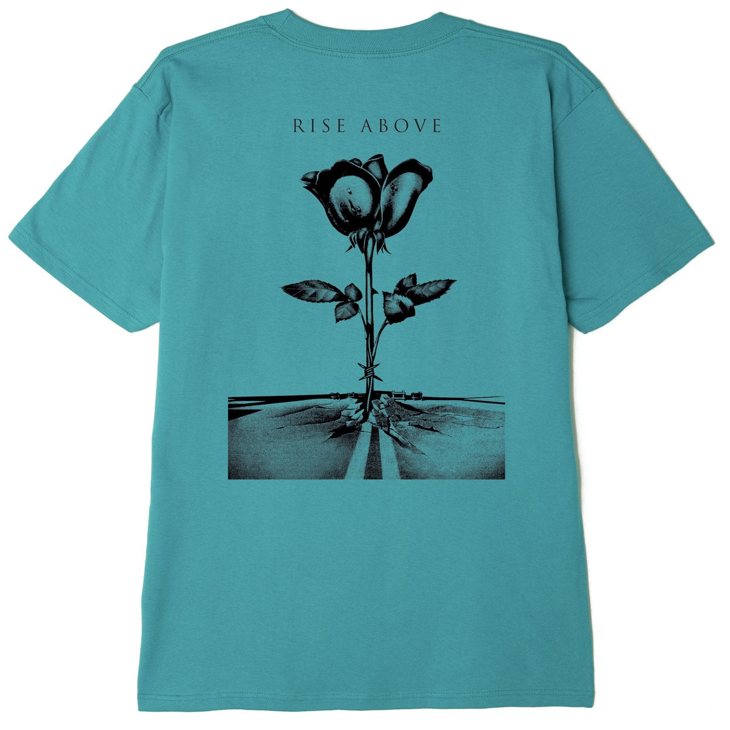 OBEY Rise Above Rose T-Shirt - Teal