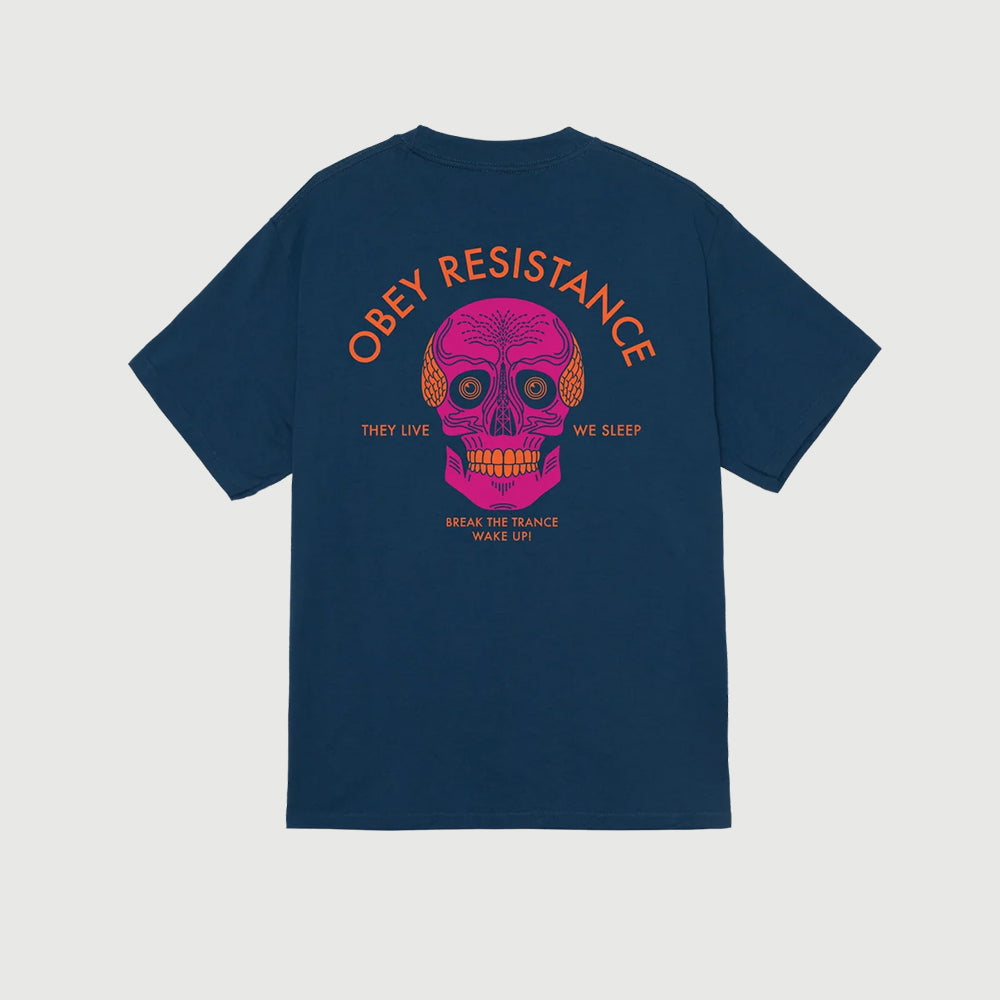 Obey Resistance Skull Tee - Harbour Blue