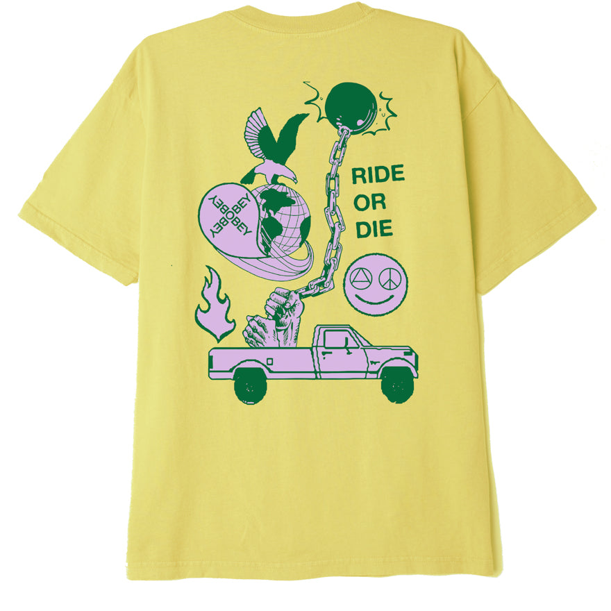OBEY Ride Or Die T-Shirt - Butter