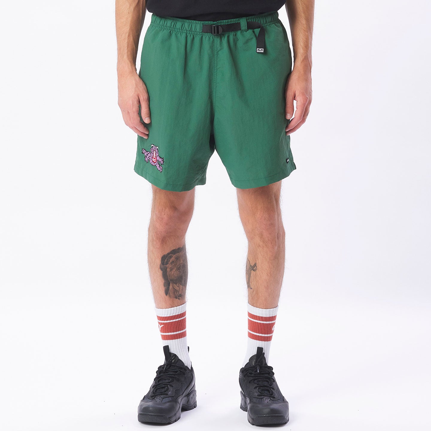 OBEY Hang Out Web Belt Short - Palm Leaf