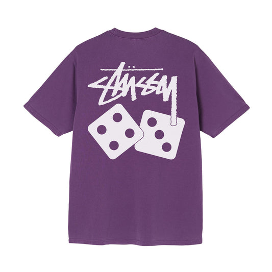 Stüssy Dice Pigment Dyed T-Shirt - Purple