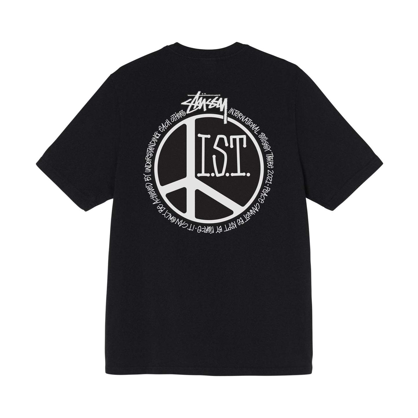 Stüssy Peace Dot Pigment Dyed T-Shirt - Black