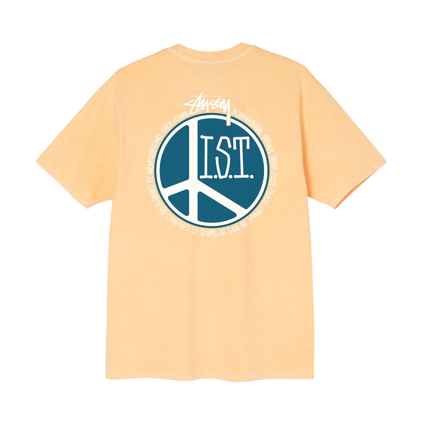 Stüssy Peace Dot Pigment Dyed T-Shirt - Peach