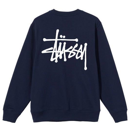 Stüssy Basic Stüssy Crew Sweatshirt - Navy