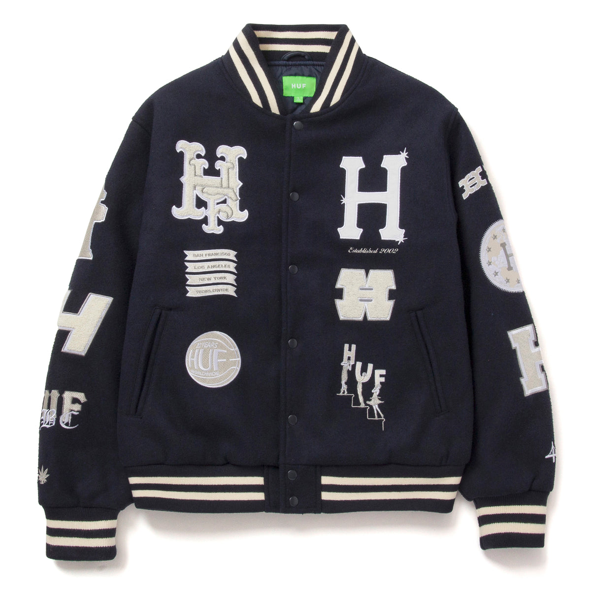 HUF 20th Year Classic H Varsity Jacket - Navy