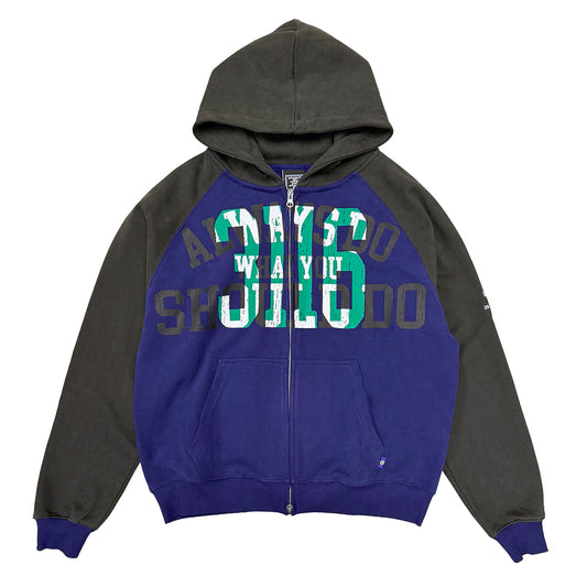 ADWYSD Jersey Raglan Zip Yp Hoodie - Navy